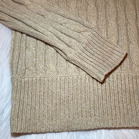 𝅺LIZ CLAIBORNE SPORT Medium Cable Knit Long Sleeve Cowl Neck Sweater - Picture 4 of 8